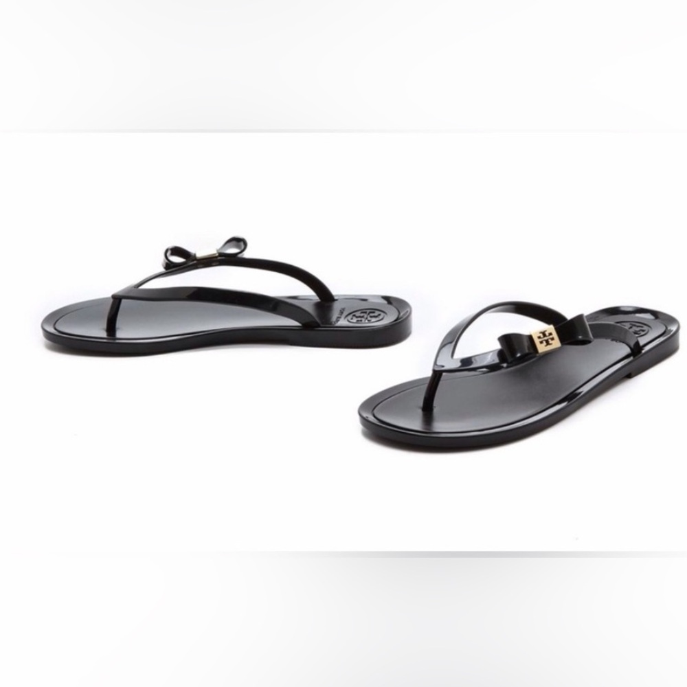 Tory Burch Women’s Jelly Black Minimalist Flip Flops Sandals Size 5.5/6 - Picture 10 of 10